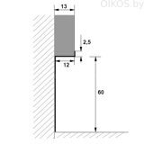 Плинтус напольный алюминиевый ПТ1-60, 60*13мм, скрытыйpt1-60eko